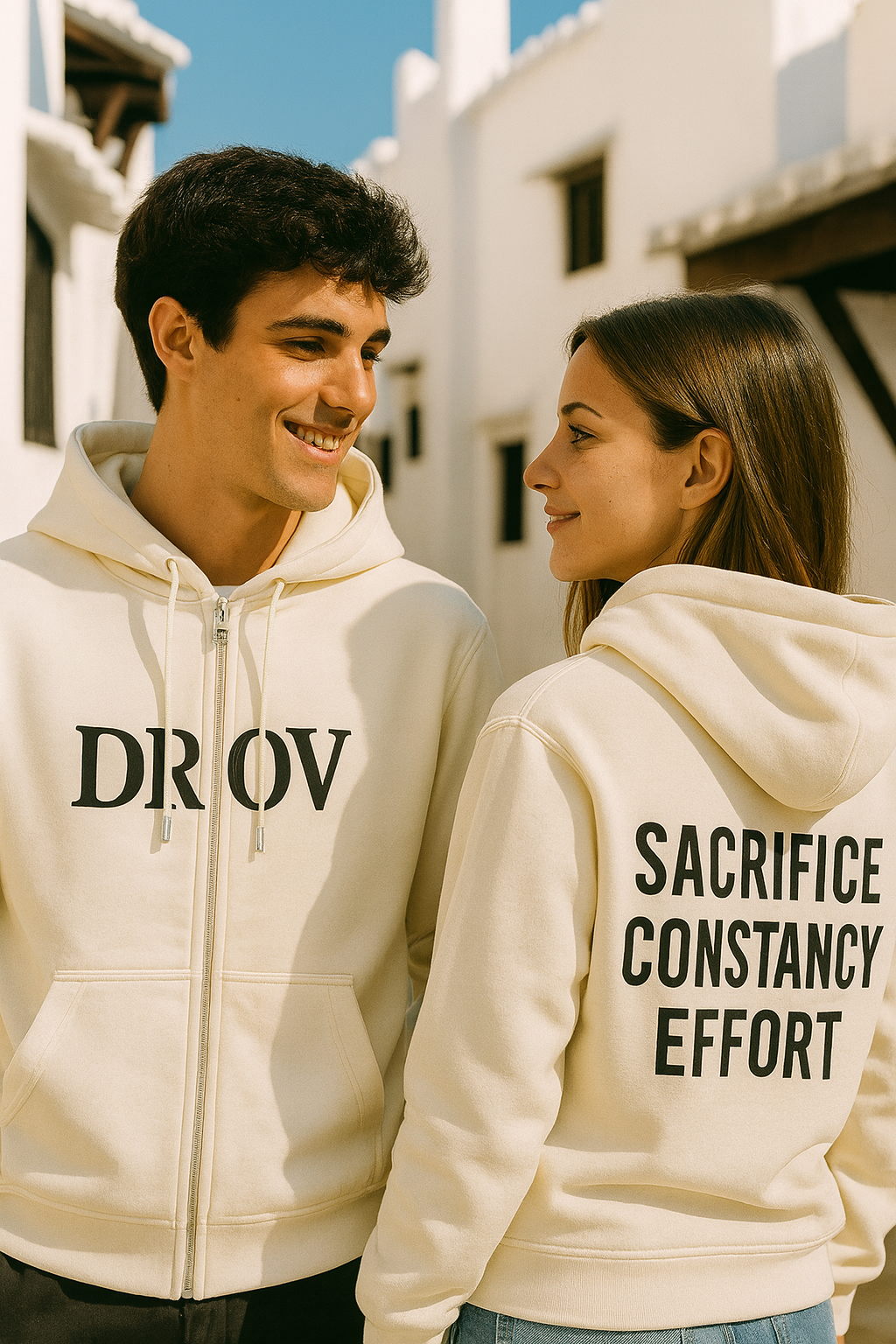 Sudadera Capucha Cremallera "SACRIFICE, CONSTANCY, EFFORT"