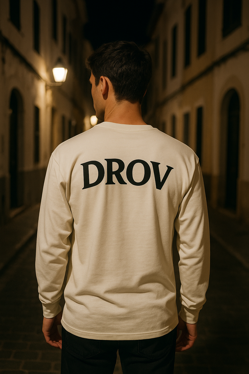 Camiseta manga larga logo curvado DROV.