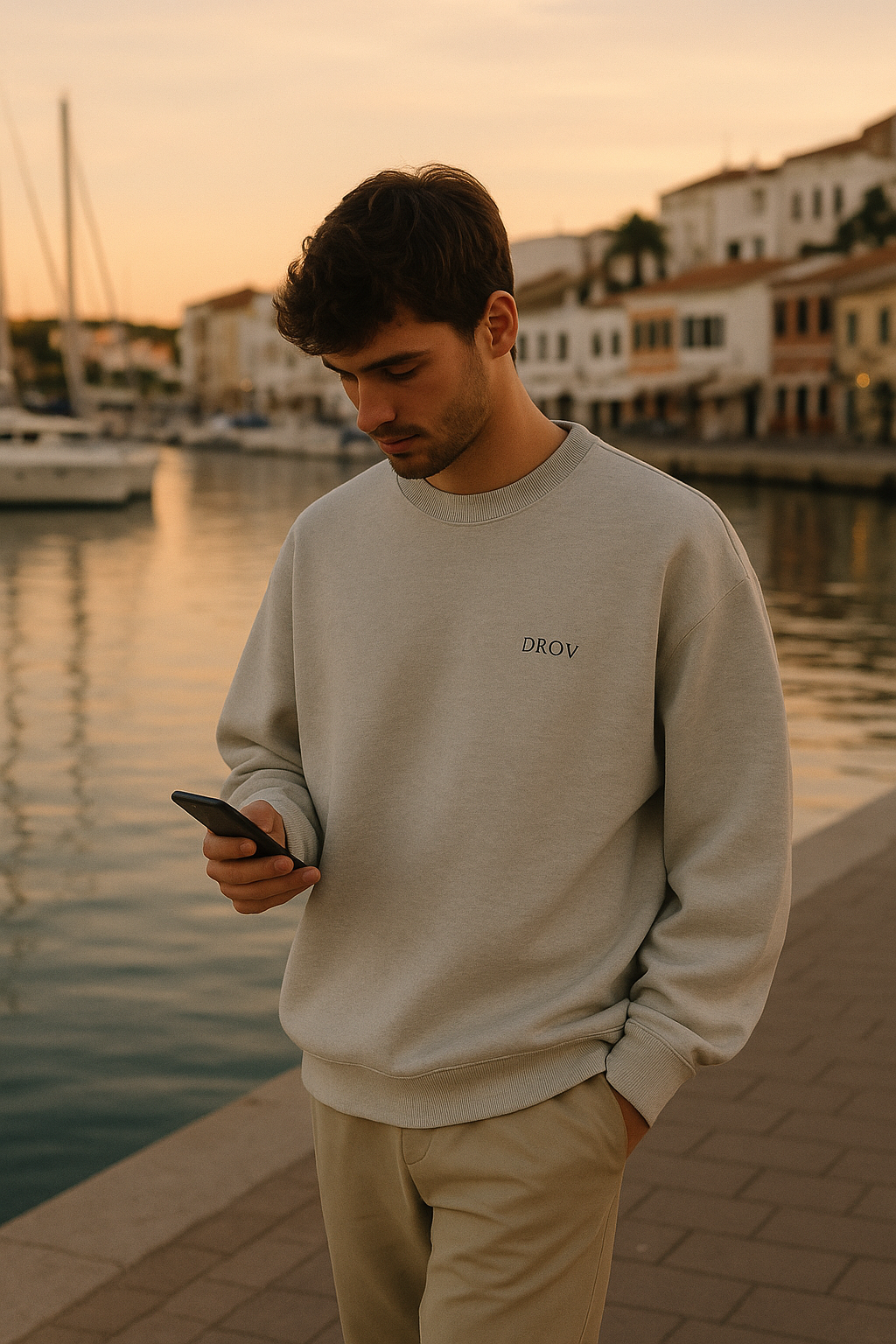 Sudadera Basica logo pequeño al lado DROV.