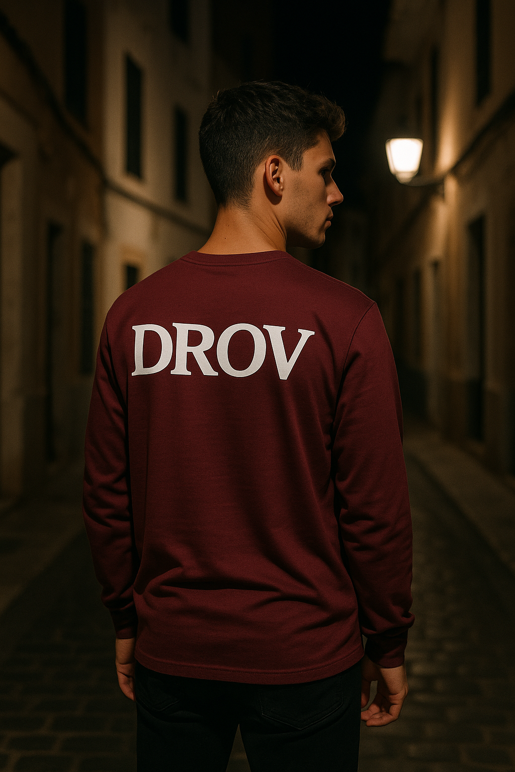 Camiseta manga larga logo curvado DROV.