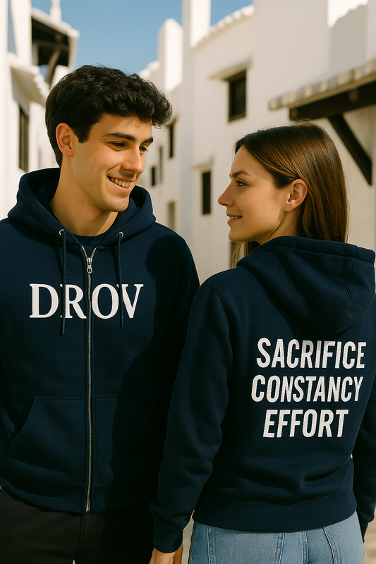 Sudadera Capucha Cremallera "SACRIFICE, CONSTANCY, EFFORT"