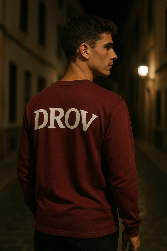 Camiseta manga larga logo curvado DROV.