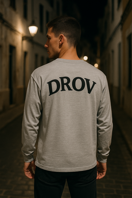 Camiseta manga larga logo curvado DROV.